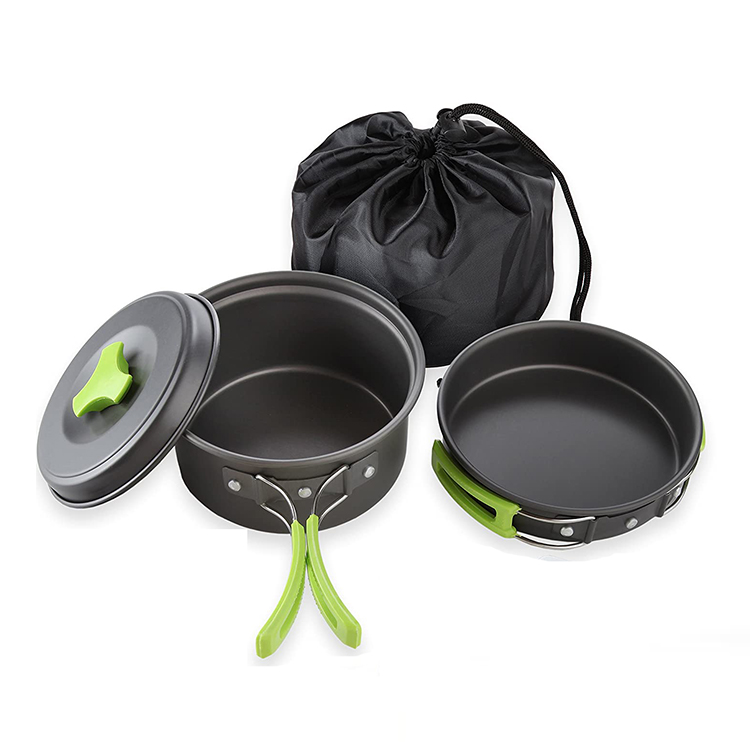 Hiking & Outdoors Camping Cookware Pots Collapsible Cooking Pan-Frying Pan, Small Pot, Large Pot