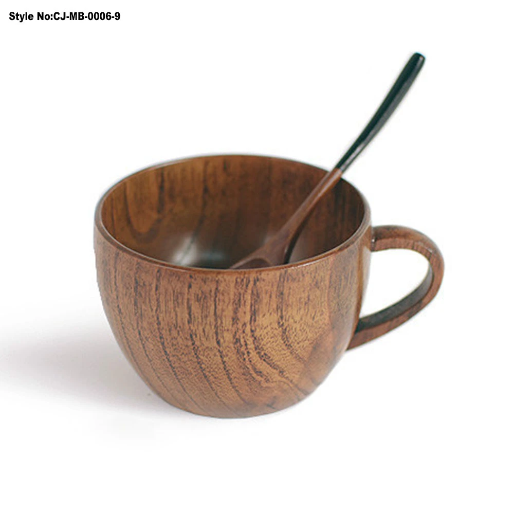 Custom Logo Eco-Friendly Wooden Coffee/Tea/Milk Mug with Spoon