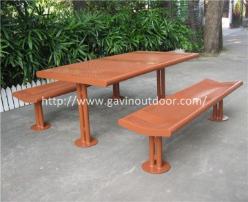 Outdoor picnic table steel picnic table with bench