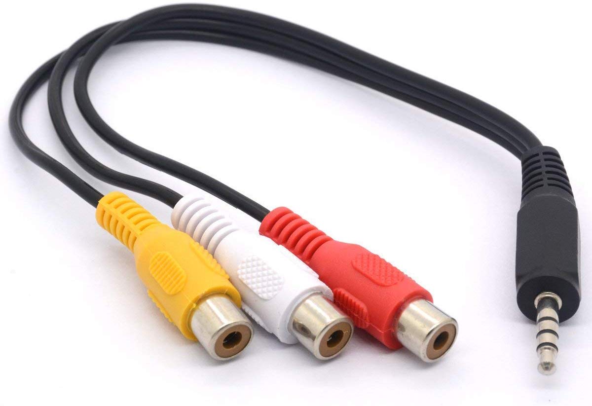 OME Factory 3.5mm audio jack male to 3 RCA Female Jack Adapter Splitter  Audio Cable for AV TV