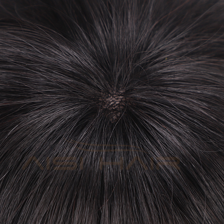 Aisi Hair Toupee Man Wig Hairpieces Lace Head Spin with Clips  Hair Replactment Human Hair Machine Made Toupee for Men