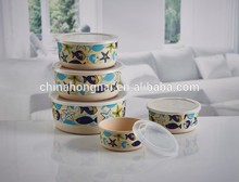 eco-friendly bamboo fiber storage bowl with PP lid