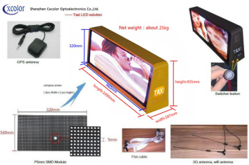 Mobile Outdoor Advertising Car roof LED Display