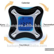 Digital colorful clock, rotating clock with alarm adn snooze, CE & ROHS