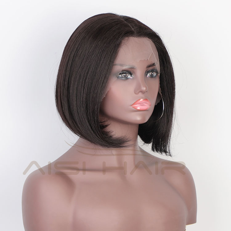 Aisi Hair Wholesale Short Bob Brown Wig Silky Straight Swiss Lace Wig Natural Wave Lace Frontal Hair Wigs For Black Women