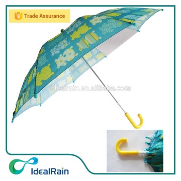 2015 hot sale full over print cute design kid umbrella with a clear panel