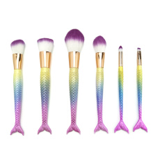 6pc Mermaid Makeup Cosmetic Brush Set