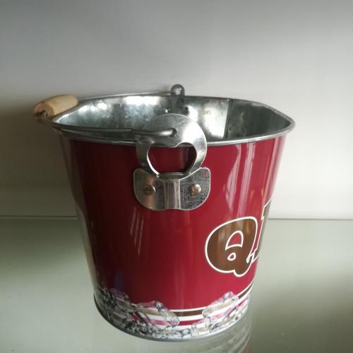 Cool Tin Pail for Beer with wooden handle