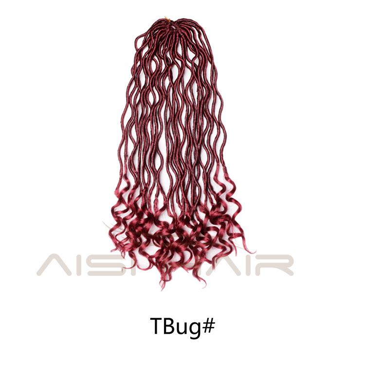 Aisi Hair Crochet Hair Extensions Faux Locs Curly Crochet Braiding Hair Synthetic Ombre Braids for African Americans