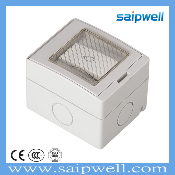 Saip Well New Design Gray Electrical IP55 Push Button Door Bell Waterproof Switch