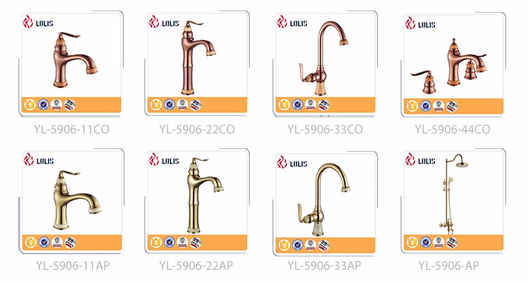 YL-5906-33CO European rose gold plated marble stone kitchen faucet