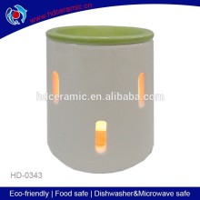 simple design cylinder shape ceramic aroma candle oil burner, white fragrance oil burner,tealight oil burner