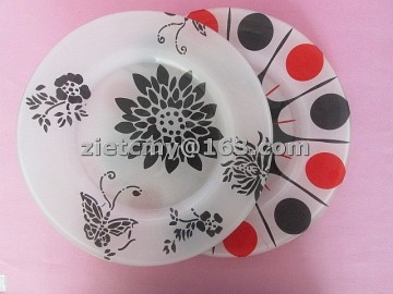 cheap round glass plates with customized logo for decoration