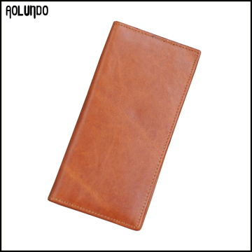 Real leather clutches men long wallet with zipper