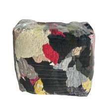 100% Cotton Terry Fabric Wiping Cloths - Dark Mixed Color Industrial Cleaning Rags