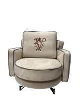 Rococo-style Genuine Leather Sofa