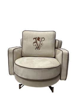 Rococo-style Genuine Leather Sofa