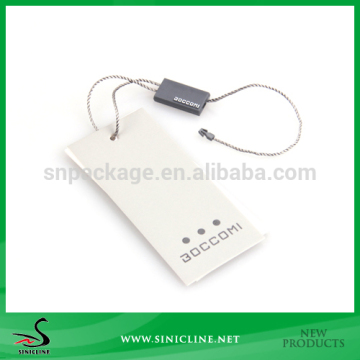 Sinicline Matte Lamination Paper Hang Tag With Plastic Seal Tag