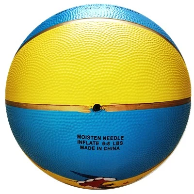 Two Color 8 Panels Gold Line Rubber Basketball Toys for Promotion