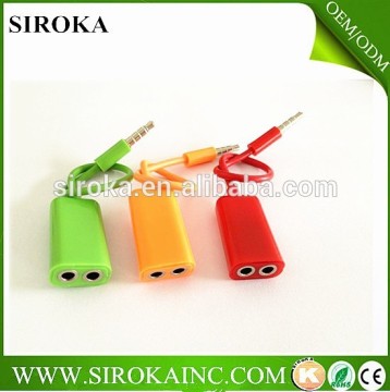 1 to 2 audio splitter cable for earphone 3.5mm earphone Splitter Cable 18cm lenght splitter for headphone