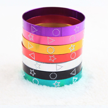 Multi Colors Aluminium Wide Bangles Metal Hand Bracelet