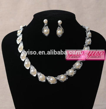 alloy wedding silver girls beaded necklace and earring sets