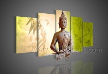 Modern Wall Art Buddhas Canvas Oil Painting for Living Room (BU-007)