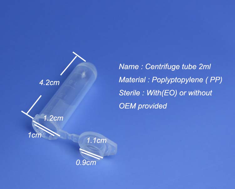 10ml / 7ml / 5ml /2ml plastic centrifuge tube