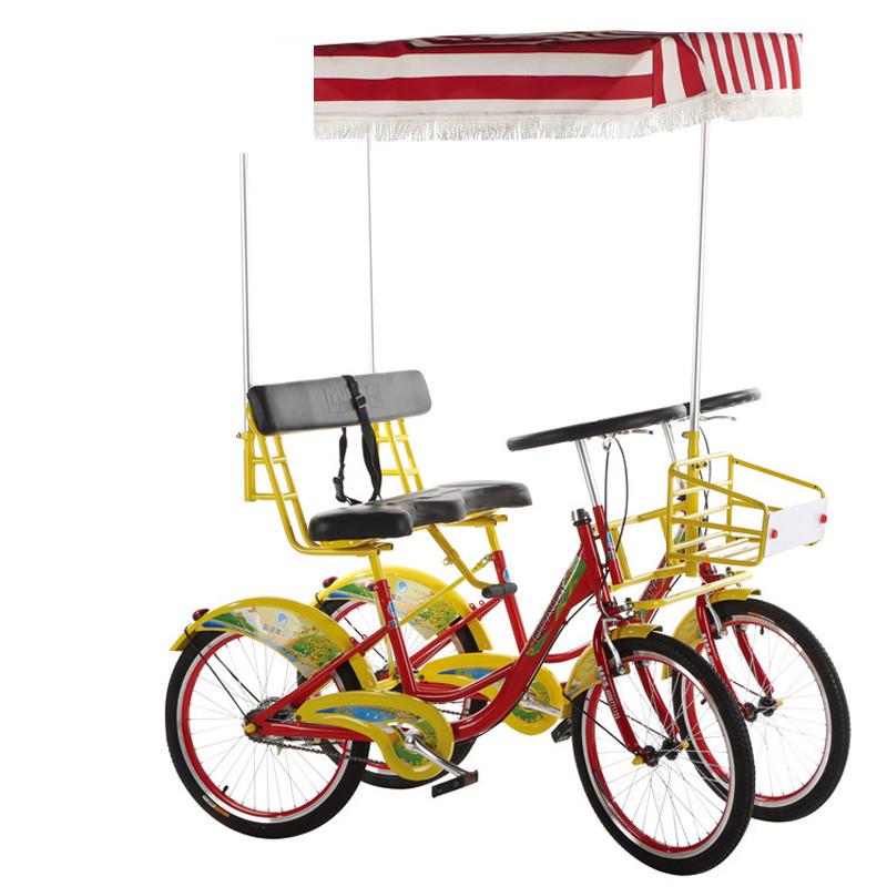 Factory price surrey bicycle for 2 person/2 seats surrey bikes in park for rental/tandem bike in bicycle hot sell