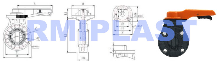 UPVC butterfly valve