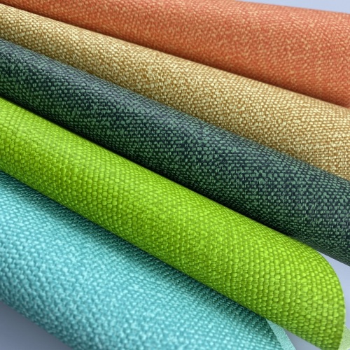 Recycled Double Color Linen Imitation Leather For Decoration