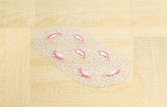 Transparent Safety PVC Bath Mat for Elder , Cute Dolphin De