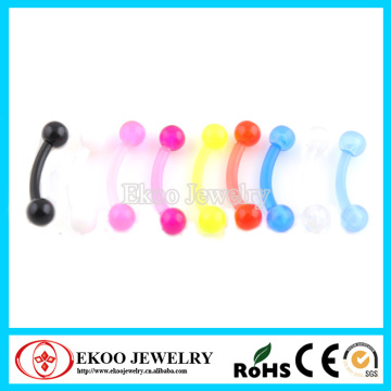 Bio Flexible Eyebrow Curve with UV Ball Eyebrow Ring