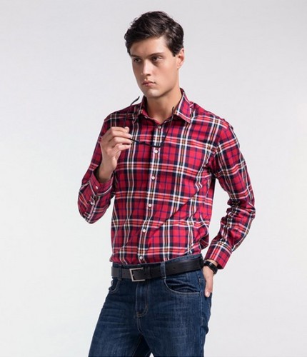 Wholesale Men's Casual Cotton Shirt with Long Sleeve