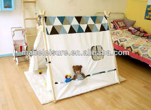 100% Cotton canvas triangle tipi indian kids bed tents