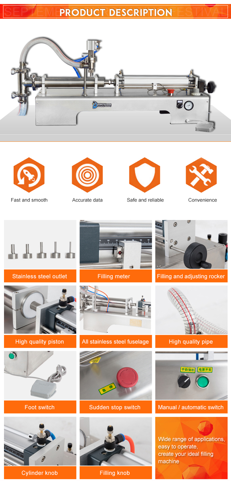 Semi-automatic single head liquid filling machine