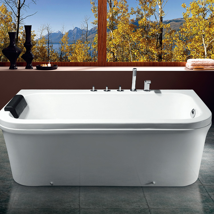 Fashion Indoor Bathtub used in a hotel apartment Tub White CUPC Acrylic Soaking Freestanding Bathtub