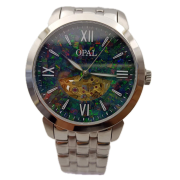 Stainless steel Mosaic Opal luxury man's Watch