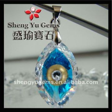 cubic zirconia evil eyes pendant cz eyes silver pendant