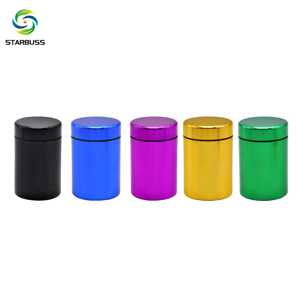 Custom Wholesale High Quality Metal Aluminum Herb Weed Storage Stash Jars Smoking Accessories