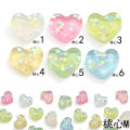 Glitter Star Heart Resin Crafts 100pcs Artificial Decoration Charms DIY Ornament For Earring Necklace Pendant Making