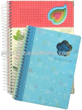 Hard Cover Spiral Notebook with die cut