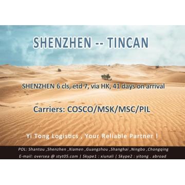 Fret maritime de Shenzhen à Tincan