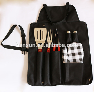 Outdoor Wooden Barbecue Gill Apron Set