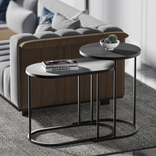 WIREKING Modern Steel & Wood Nesting Side Tables