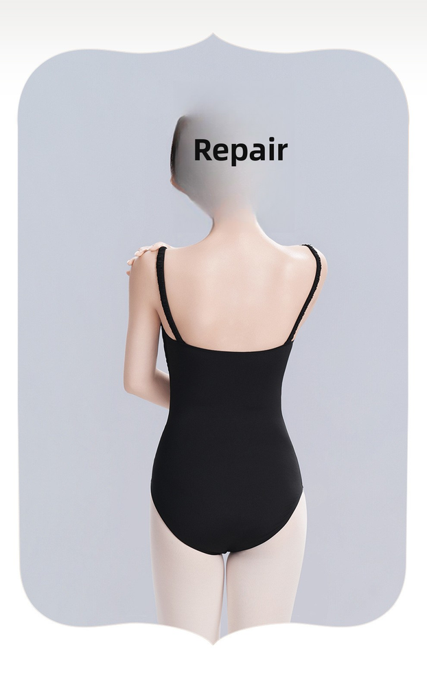 Женский плиссированный нейлоновый купальник без рукавов с ремешками Women's Strappy Pleated Nylon Sleeveless Leotard