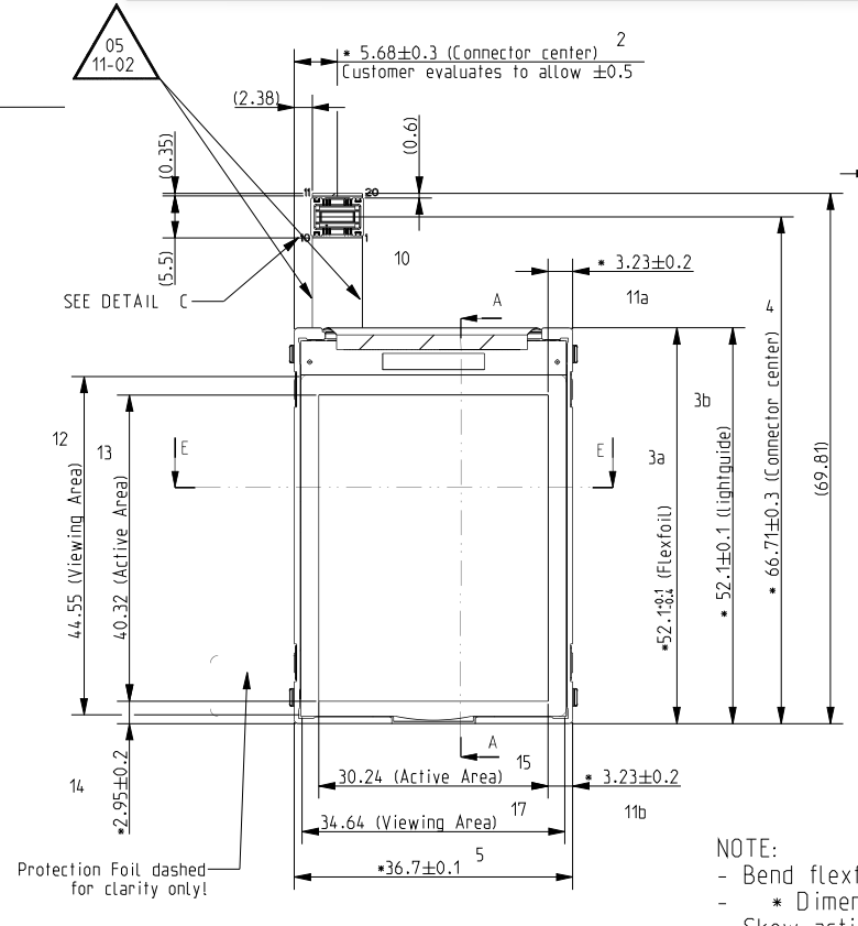 2.0 inch transflective display