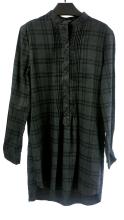 Ladies Check Shirt Long Sleeve Plaid Dress