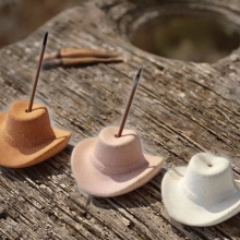 Custom Wholesale Cowboy Hat Ceramic Incense Holders
