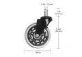 75mm Transparenta PU Swivel Casters